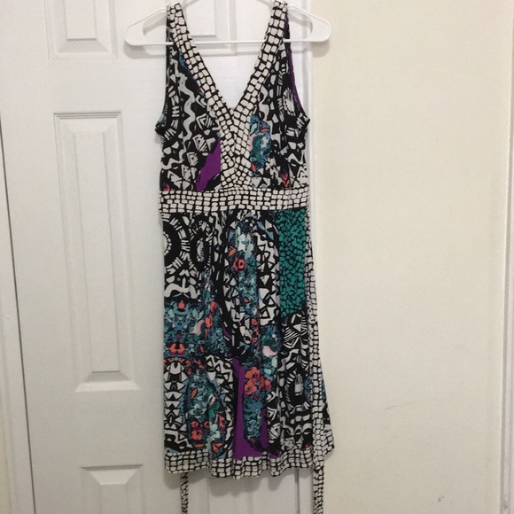 Roz & Ali Black Print Dress - Picture 4 of 7